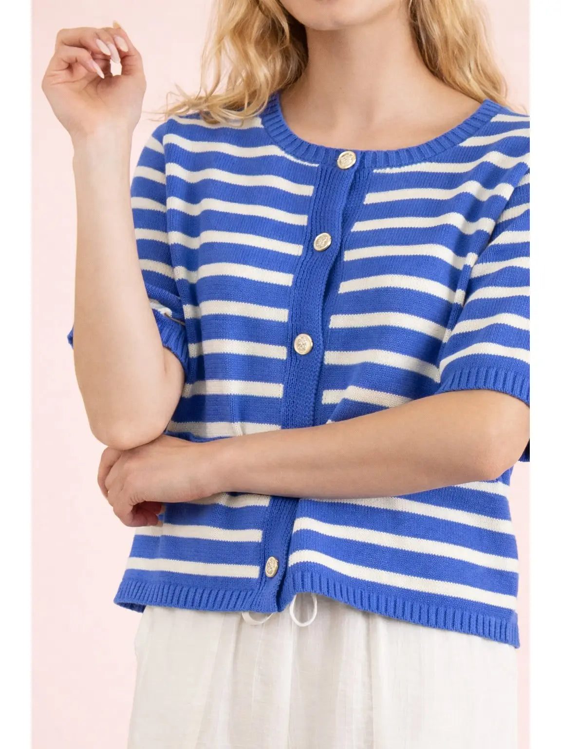 Stripe Button Down Sweater