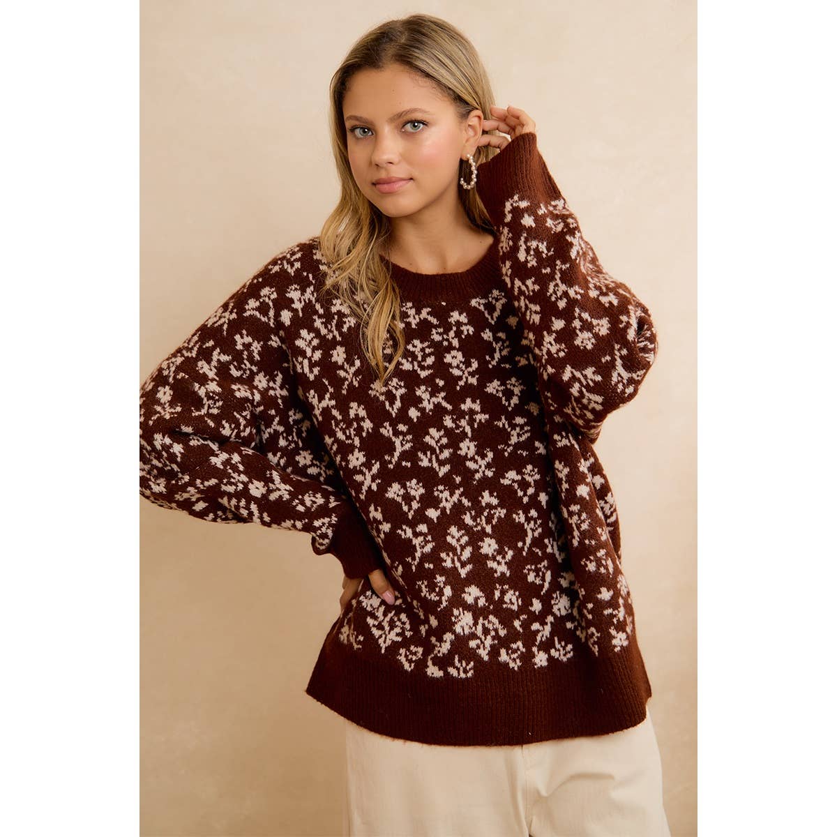 Vintage Floral Sweater
