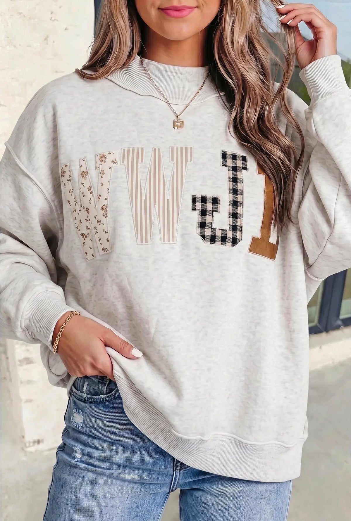 WWJD Patchwork Mockneck- 2 Colors!