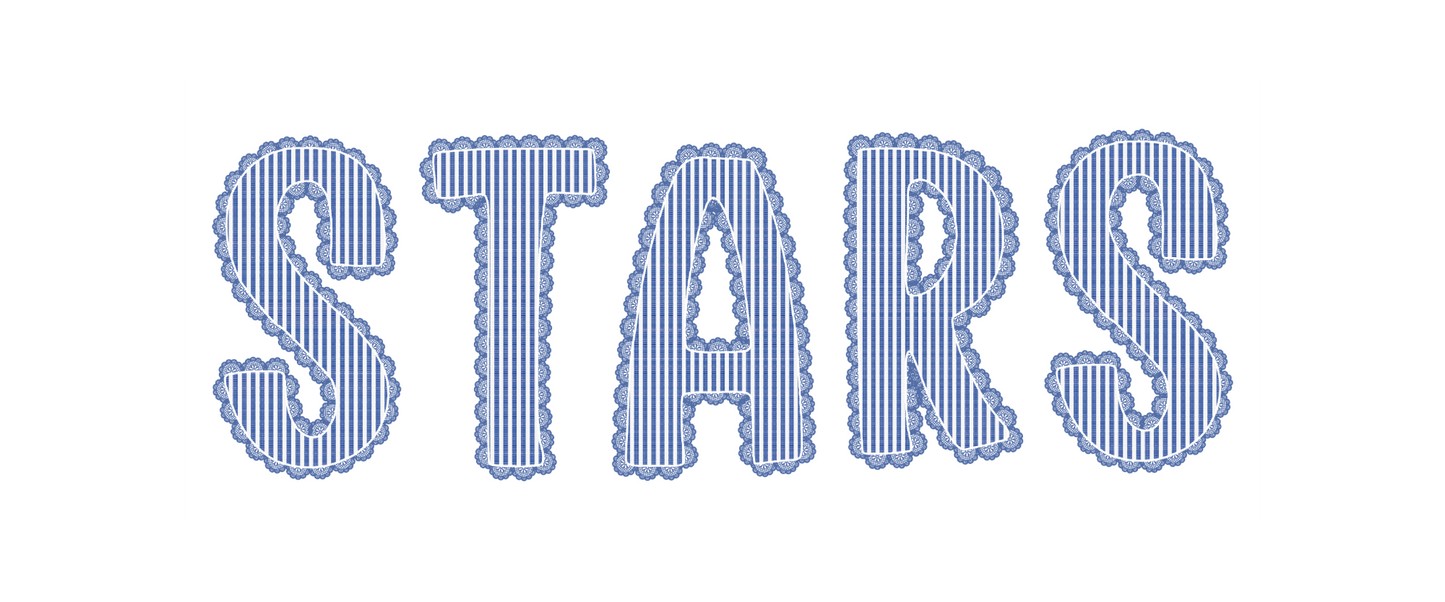 Blue Seersucker STARS