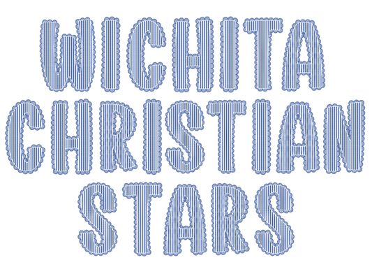 Blue Seersucker Wichita Christian Stars